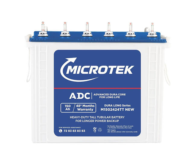 Microtek Dura Long M1502424TT | 150Ah Tall Tubular Inverter Battery with ADC Technology