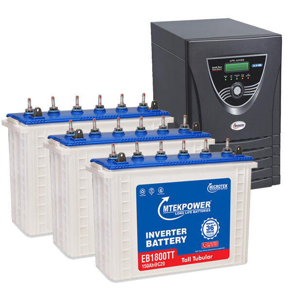 Rack of UPS and inverter backup batteries